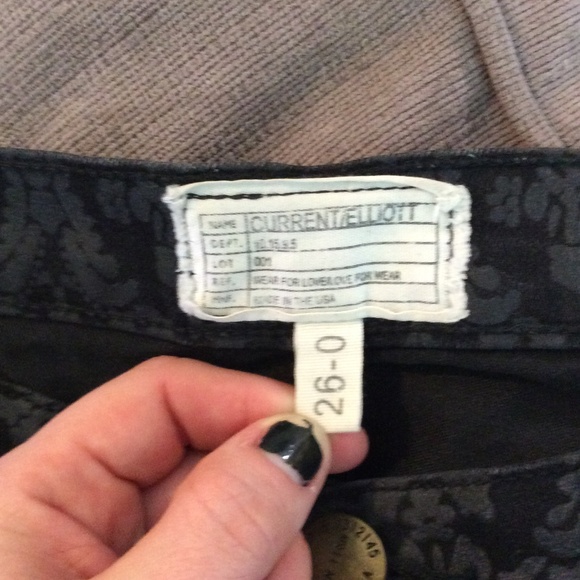 Current/Elliott The Ankle Skinny Black Brocade 26 - Picture 9 of 16